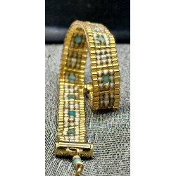 amazonite olivia bijouterie bracelet manchette et pierres précieuses miyuki