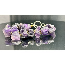 Amethystes brutes bracelet olivia bijouterie