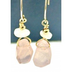 Quartz Gouttes quartz rose  olivia bijouterie