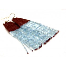 Franges Grenat / Bleu irise