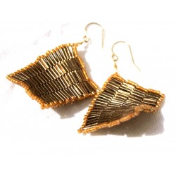 Boucles d'oreilles chips miyuki perles et bijoux olivia bijouterie Lyon croix-rousse