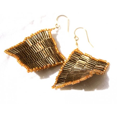 Boucles d'oreilles chips miyuki perles et bijoux olivia bijouterie Lyon croix-rousse