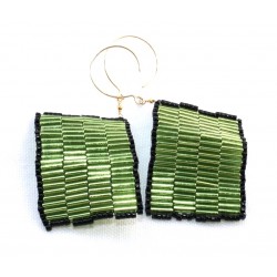 Boucles d'oreilles chips miyuki perles et bijoux olivia bijouterie Lyon croix-rousse