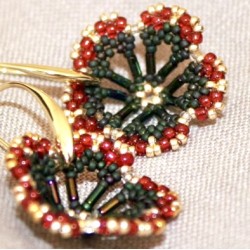 Fleur rouge/ vert
