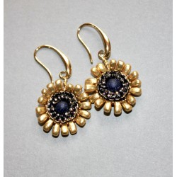 Fleur Coeur Bleu / Or