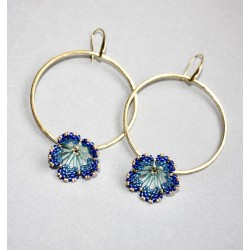 Créoles Fleur bleue