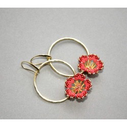 Créoles Fleur Vermillon