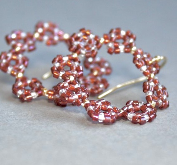 Couronne de fleur Grenat / Perle