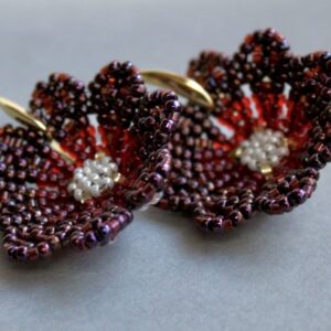 Grandes Fleurs Perles Miyuki coeur quartz rose