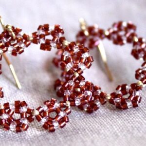 Couronne de fleur Grenat / Perle