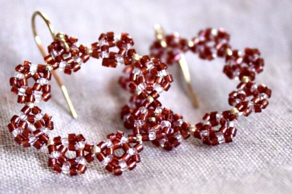 Couronne de fleur Grenat / Perle