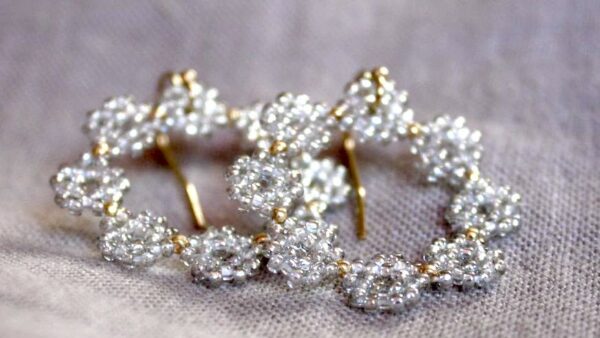 Couronne de fleur Blanc / Perles