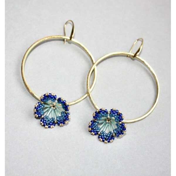 Créoles Fleur bleue