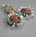 Fleur Coeur Howlite orange