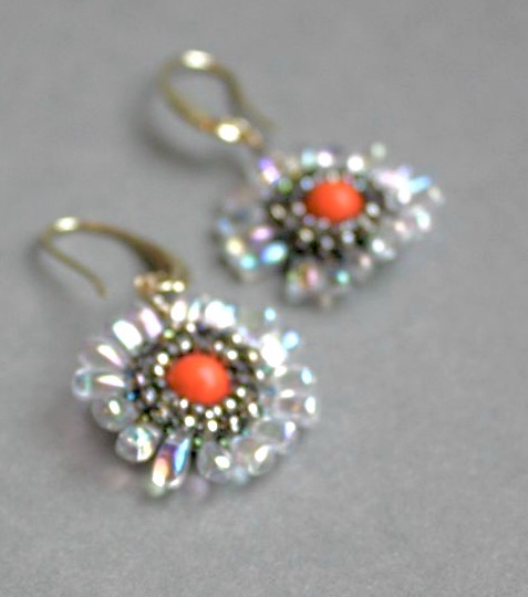 Fleur Coeur Howlite orange