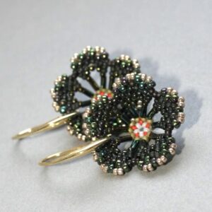 Fleur Miyuki vert Olivia Bijouterie