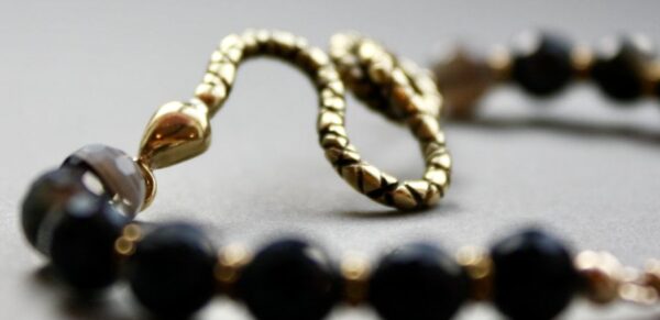 Bracelet Serpent Agate Noire rubanée