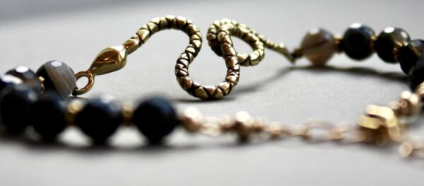 Bracelet Serpent Agate Noire rubanée