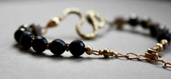 Bracelet Serpent Agate Noire rubanée