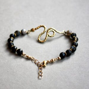 Bracelet Serpent Agate Noire rubanée