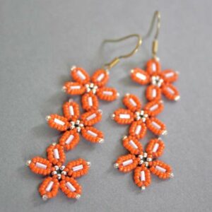 Trio de fleurs perles miyuki Olivia Bijouterie lyon croix rousse