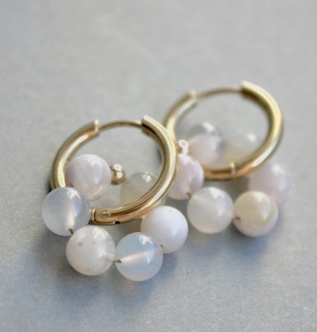 Créoles Agate Fleur de Cerisier AA