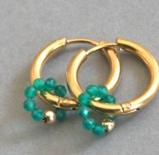 Agates vertes boucles d'oreilles olivia bijouterie Lyon 4