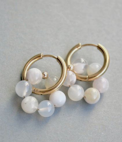 Créoles Agate Fleur de Cerisier AA