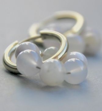 Créoles Agate Fleur de Cerisier AA