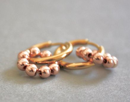 Créoles Hématites Or Rose