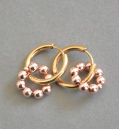 Créoles Hématites Or Rose