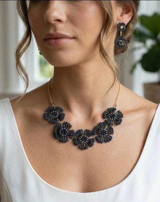 Collier Fleurs Perles Miyuki