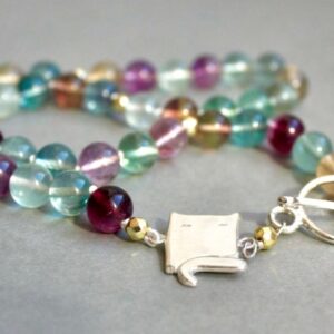 Collier perles fluorit AA olivia Bijouterie Medaille argent