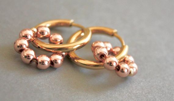 Créoles Hématites Or Rose