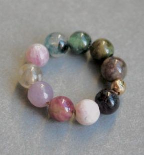 Fleur Pierre Fine Pour Créole - Tourmaline Multicolore A